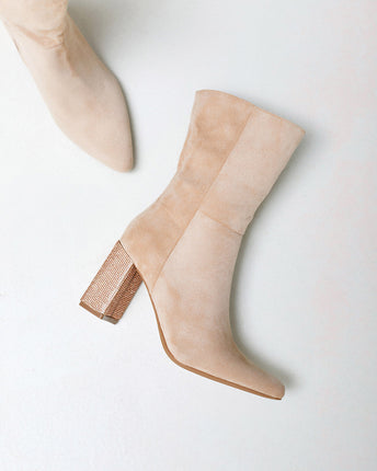 Buonarotti Laarzen Beige Suedine met Strass Hak