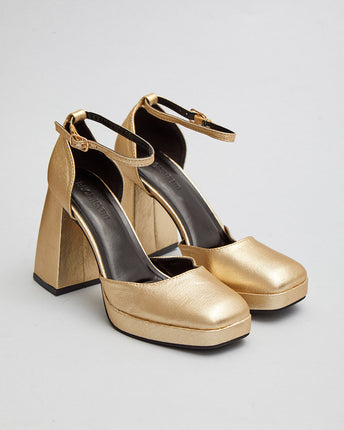 Buonarotti Sandalen Goud Blokhak Hoog