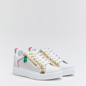 Buonarotti Sneakers Wit Rits Goud Color