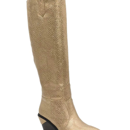 AZAREY Cowboylaarzen Goud Print Lederen Voetbed