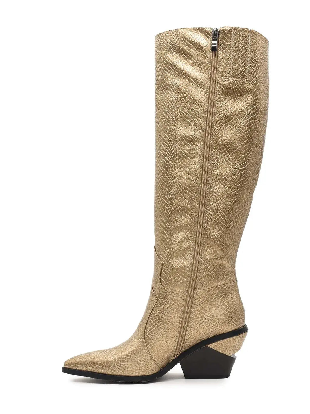 AZAREY Cowboylaarzen Goud Print Lederen Voetbed
