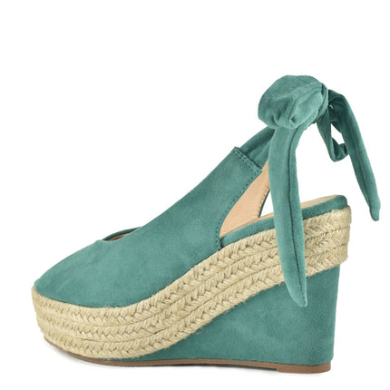 AZAREY Sleehakken Turquoise Wikkel Open Lederen voetbed
