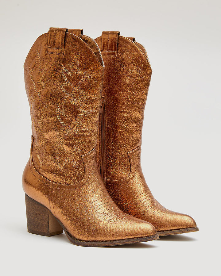 Buonarotti Cowboylaarzen Brons Metallic Stiksels