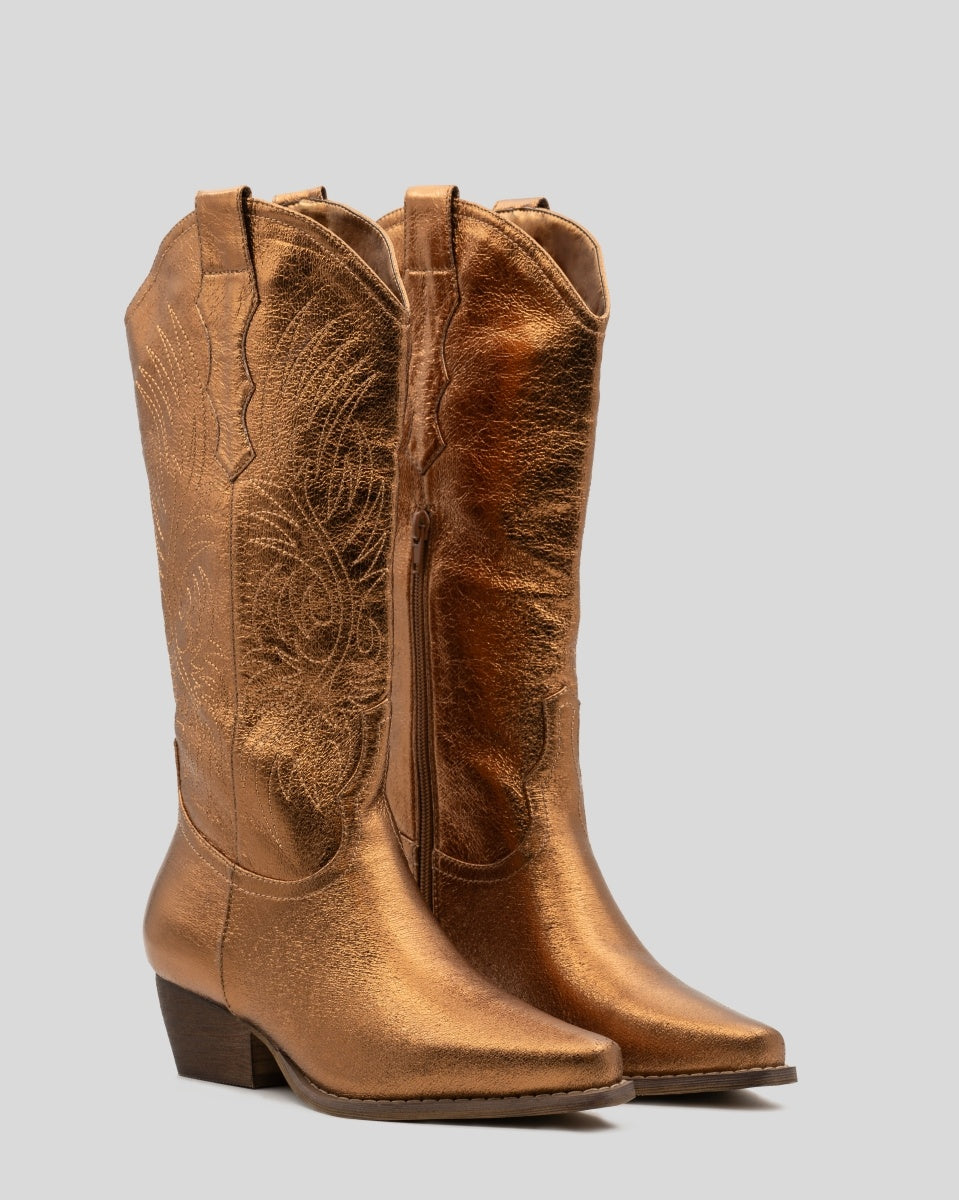 Buonarotti Cowboylaarzen Brons Metallic Stiksels