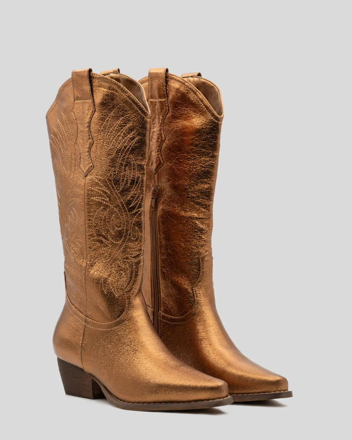 Buonarotti Cowboylaarzen Brons Metallic Stiksels