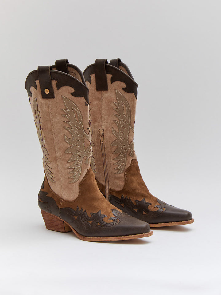 Buonarotti Cowboylaarzen Bruin Retro Beige