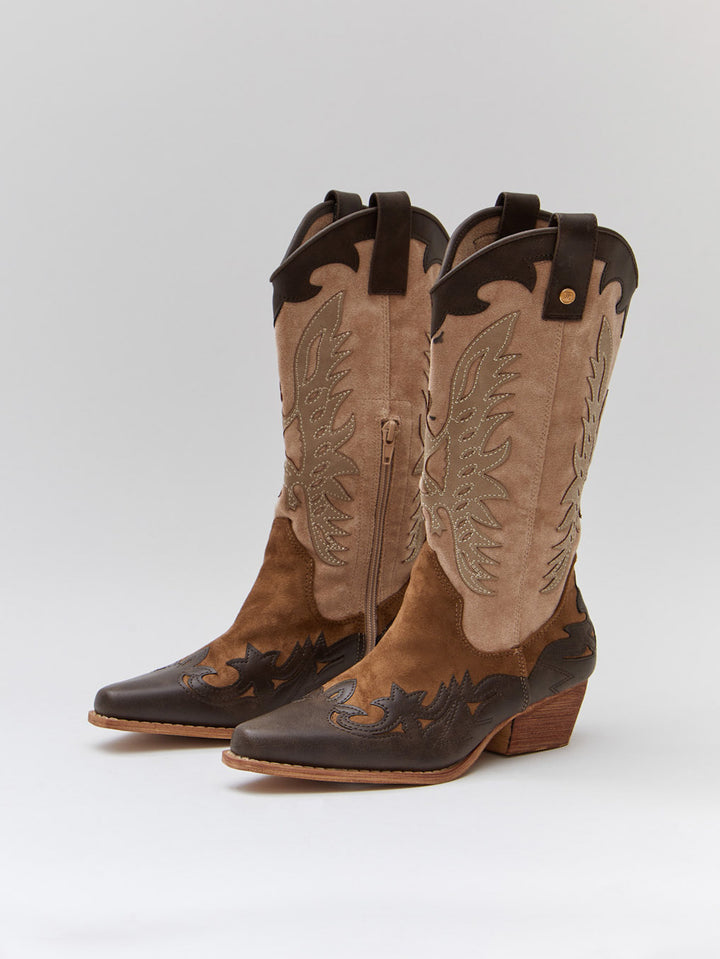 Buonarotti Cowboylaarzen Bruin Retro Beige