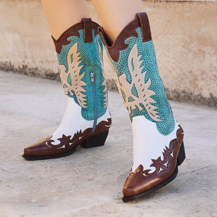 Buonarotti Cowboylaarzen Bruin Retro Wit