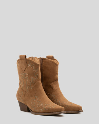 Buonarotti Cowboylaarzen Bruin Suedine Kort Stiksels