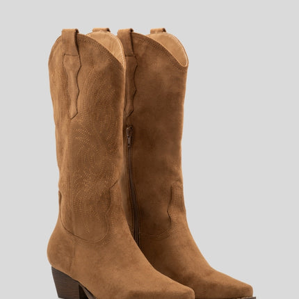 Buonarotti Cowboylaarzen Camel Suedine Stiksels