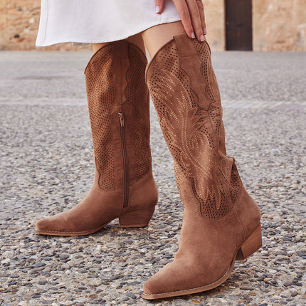 Buonarotti Cowboylaarzen Camel Suedine Western