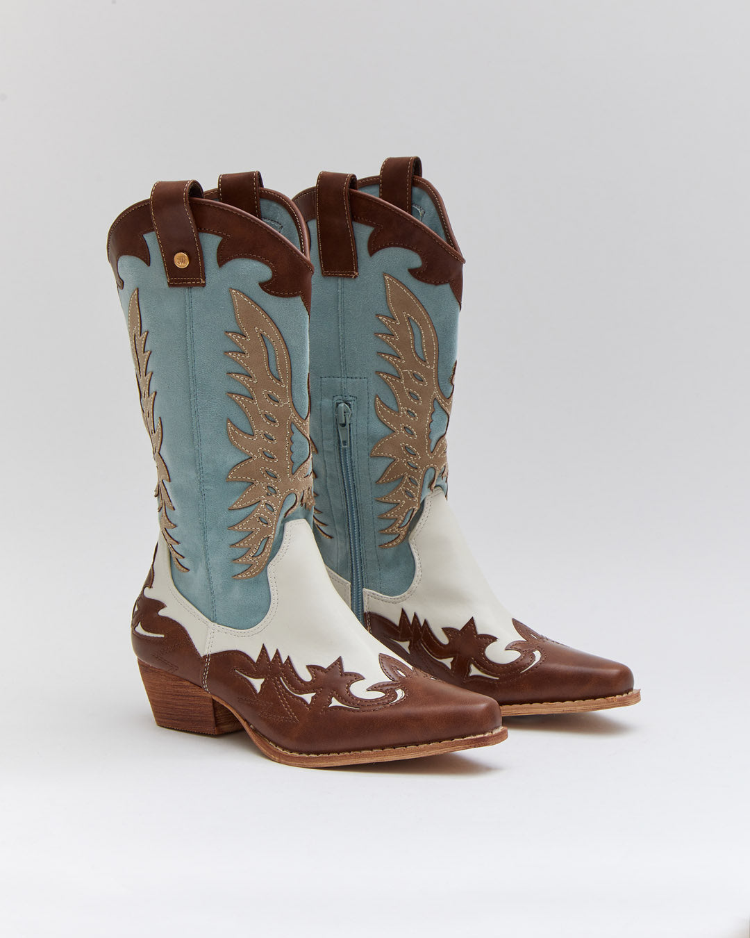 Buonarotti Cowboylaarzen Wit Retro Blauw
