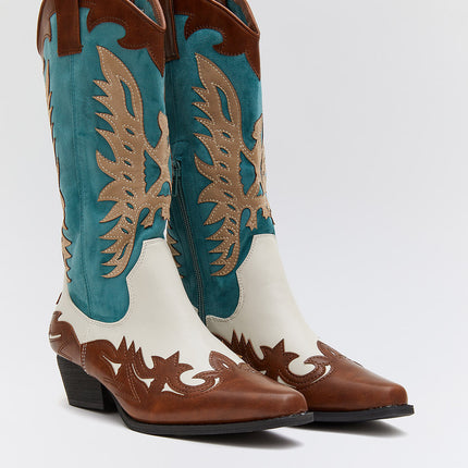 Buonarotti Cowboylaarzen  Wit Retro Bruin