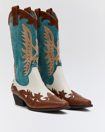 Buonarotti Cowboylaarzen  Wit Retro Bruin