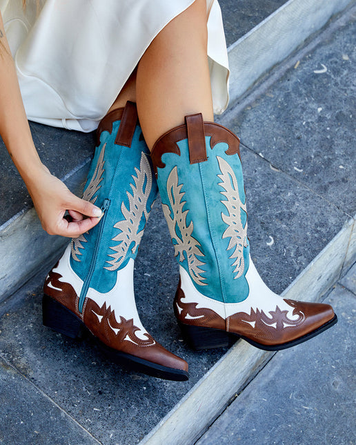 Buonarotti Cowboylaarzen  Wit Retro Bruin