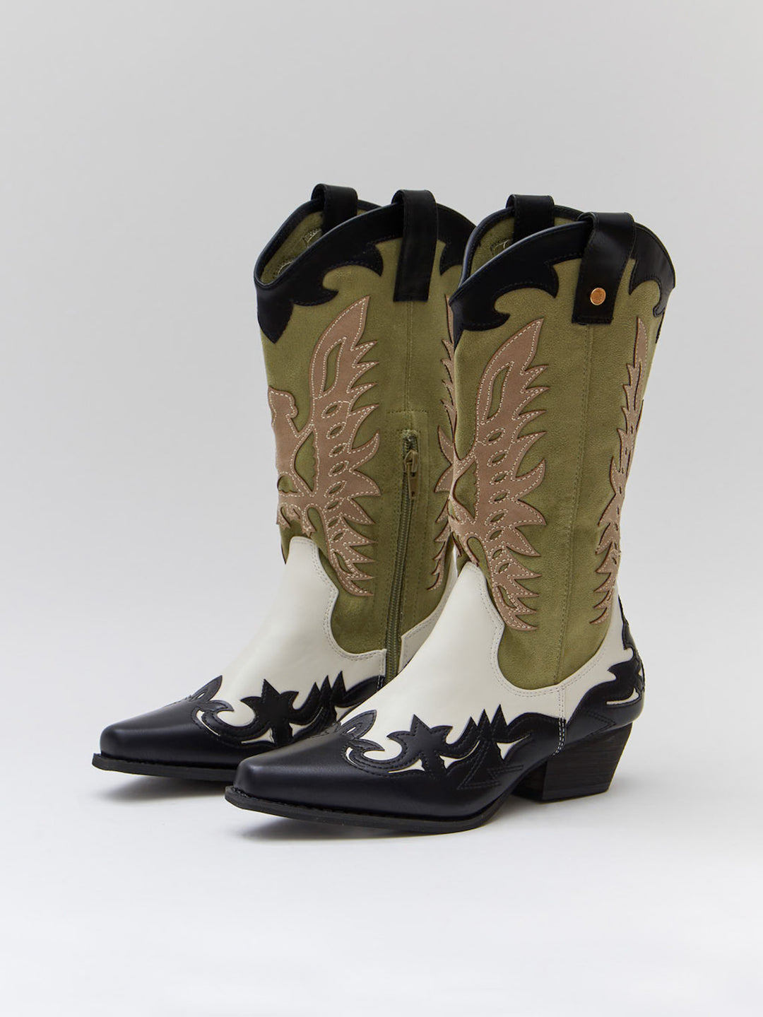 Buonarotti Cowboylaarzen Wit Retro Groen