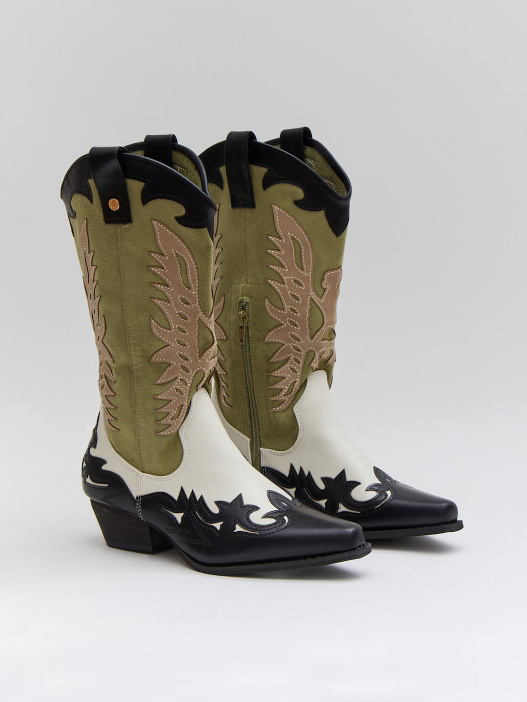 Buonarotti Cowboylaarzen Wit Retro Groen