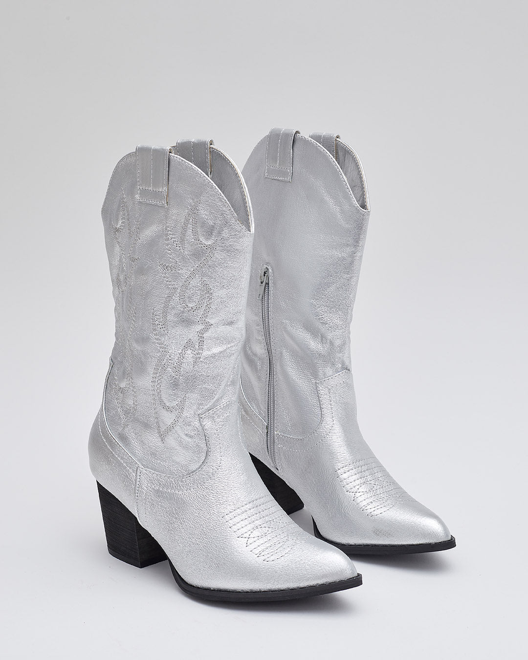 Buonarotti Cowboylaarzen Zilver Metallic Stiksels