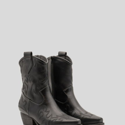 Buonarotti Cowboylaarzen Zwart Kort Stiksels