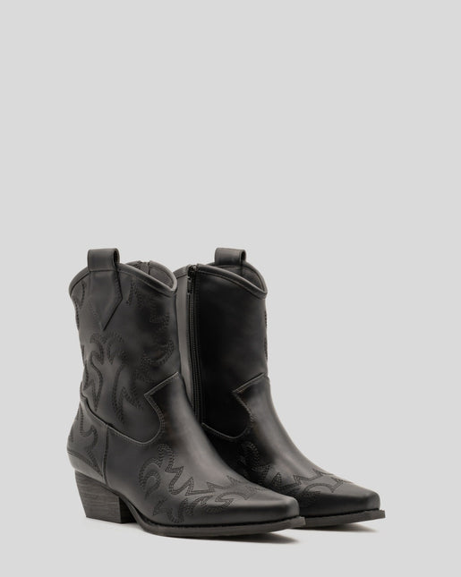 Buonarotti Cowboylaarzen Zwart Kort Stiksels