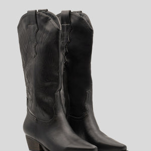 Buonarotti Cowboylaarzen Zwart leatherlook Stiksels