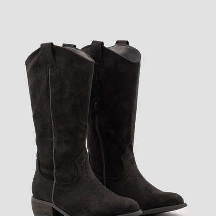 Buonarotti Cowboylaarzen Zwart Suedine Basic Lage Hak