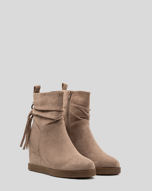 Buonarotti Enkellaarsjes Grijs Suedine Gesp Franjes