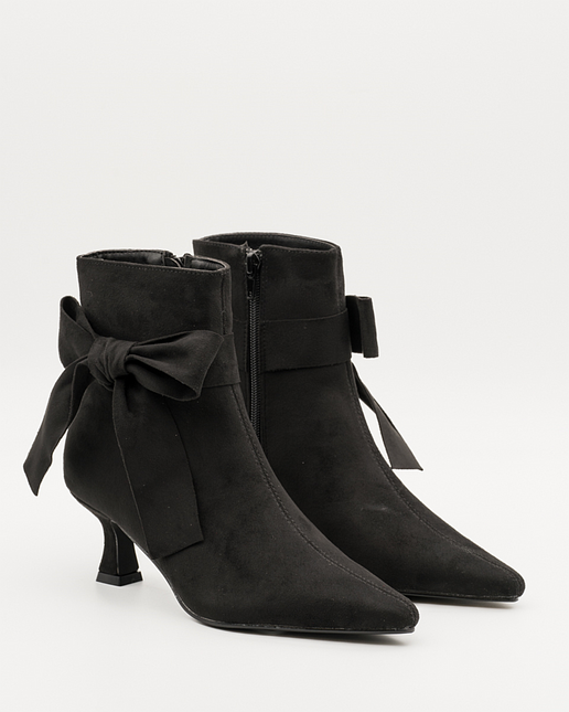 Buonarotti Enkellaarsjes Zwart Suedine Strik