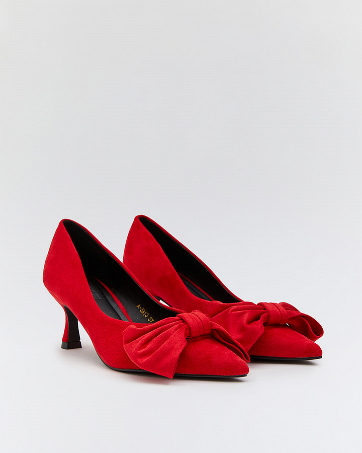 Buonarotti Heels Rood Suedine Strik