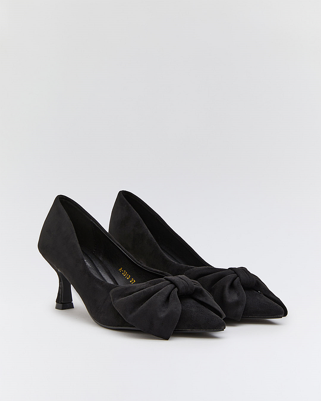Buonarotti Heels Zwart Suedine Strik