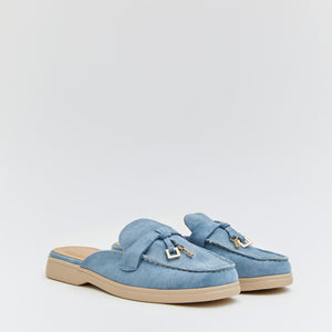 Buonarotti Instap Loafers Blauw Suedine Bedeltjes