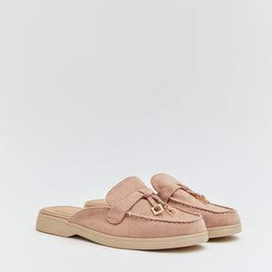Buonarotti Instap Loafers Nude Suedine Bedeltjes