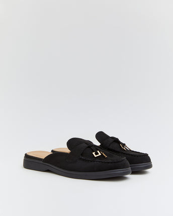 Buonarotti Instap Loafers Zwart Suedine Bedeltjes