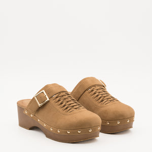Buonarotti Klompen Camel Gesp Vlecht
