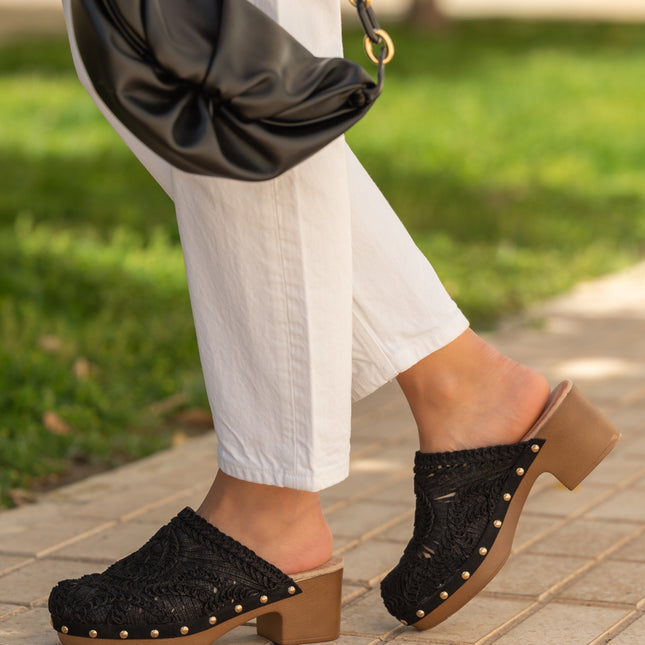 Buonarotti Klompen Zwart Bohemian