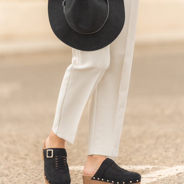 Buonarotti Klompen Zwart Gesp Vlecht