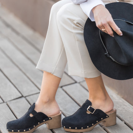 Buonarotti Klompen Zwart Gesp