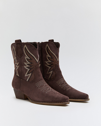 Buonarotti Korte Cowboylaarzen Bruin Suedine Western