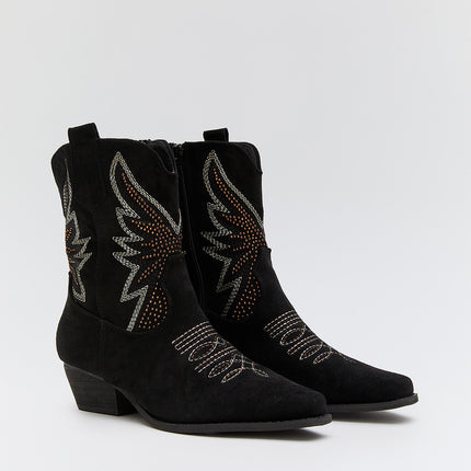 Buonarotti Korte Cowboylaarzen Zwart Suedine Western