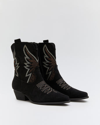 Buonarotti Korte Cowboylaarzen Zwart Suedine Western