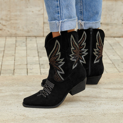 Buonarotti Korte Cowboylaarzen Zwart Suedine Western