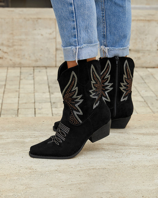 Buonarotti Korte Cowboylaarzen Zwart Suedine Western