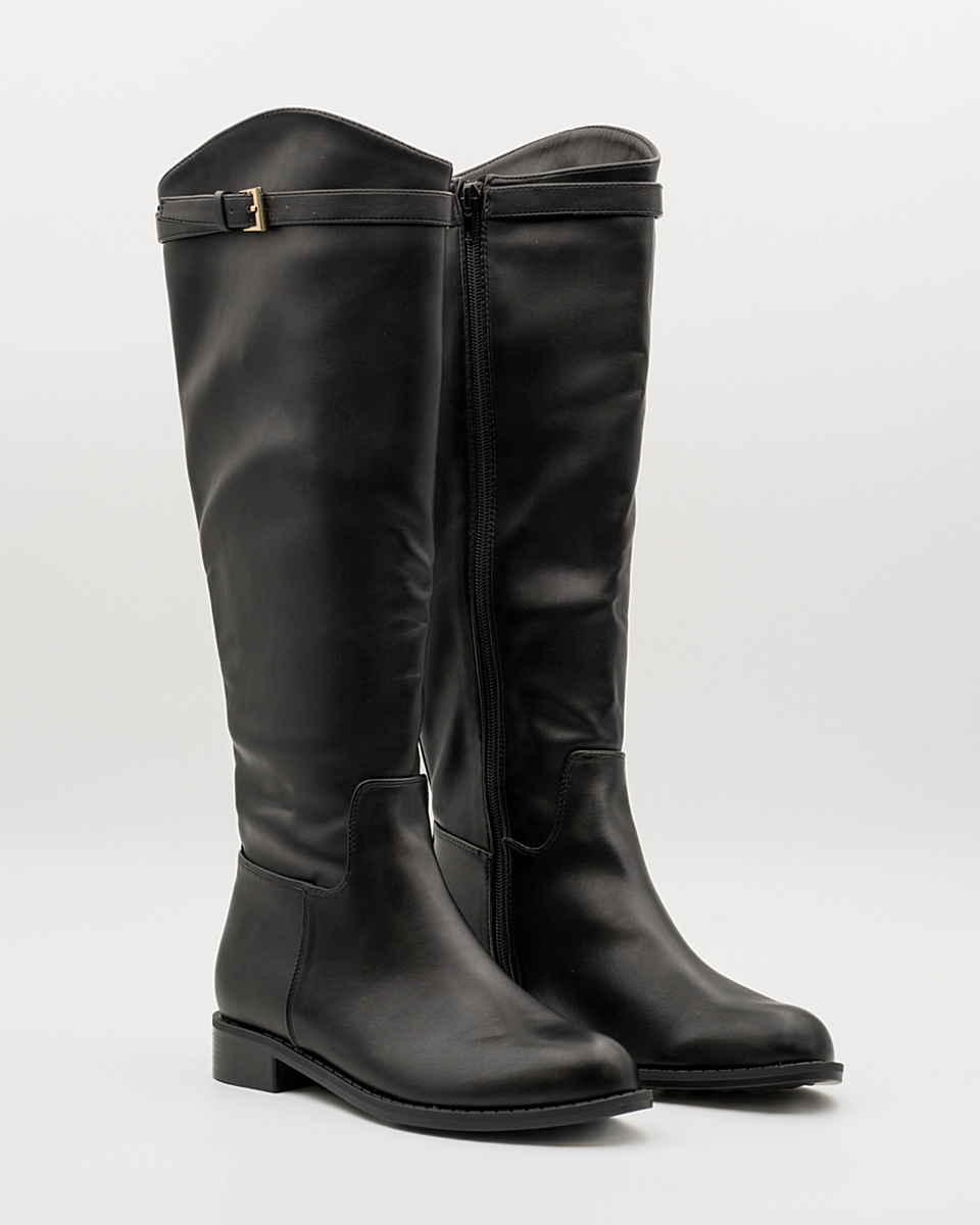Buonarotti Laarzen Zwart Leatherlook Gesp