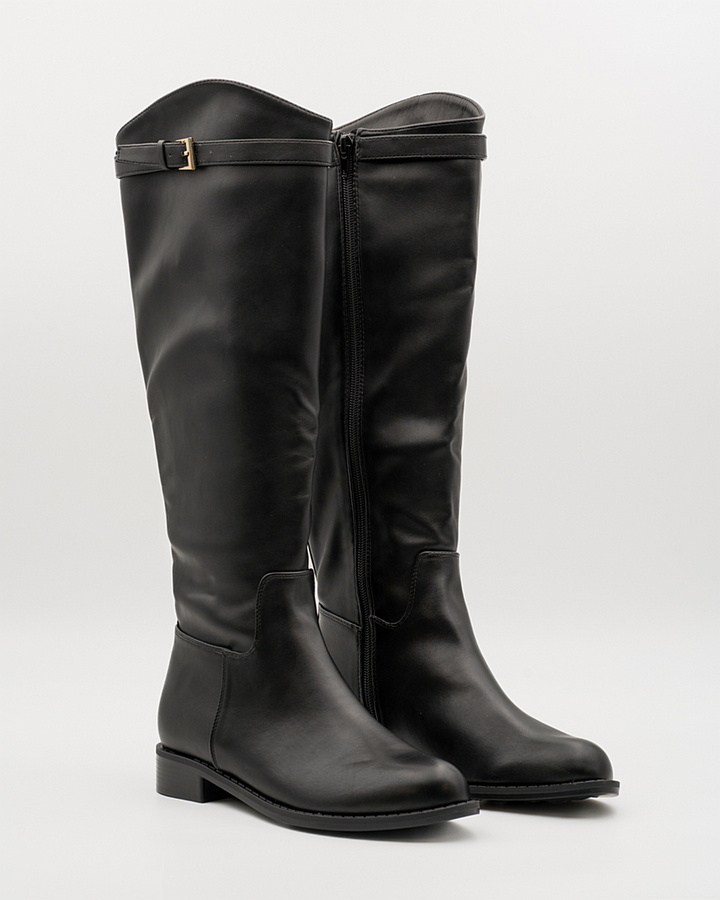 Buonarotti Laarzen Zwart Leatherlook Gesp