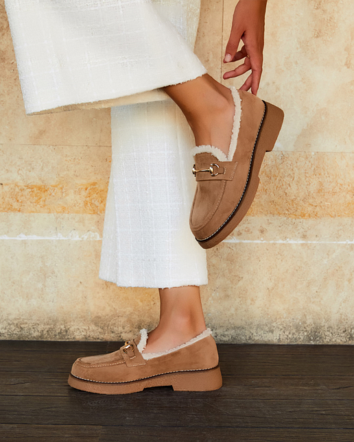 Buonarotti Loafers Khaki Suedine Teddy