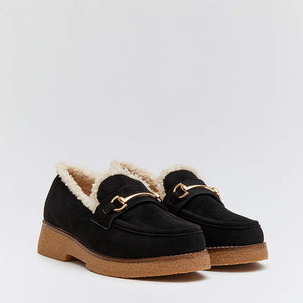 Buonarotti Loafers Zwart Suedine Teddy