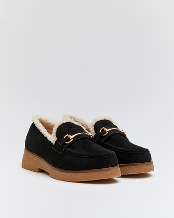 Buonarotti Loafers Zwart Suedine Teddy