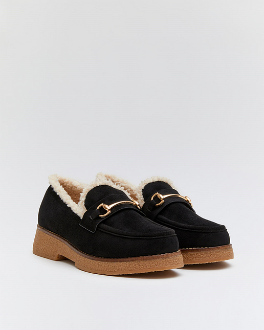 Buonarotti Loafers Zwart Suedine Teddy