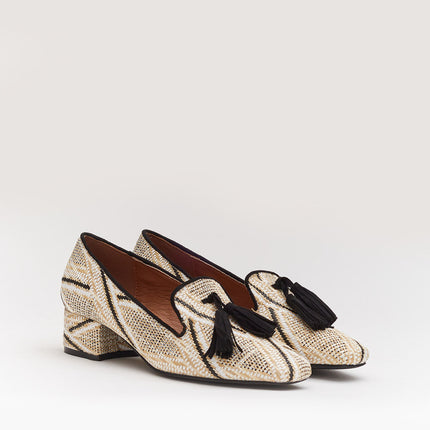 Buonarotti Mocassins Beige Canvas Zwart