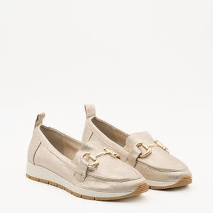Buonarotti Mocassins Beige Gesp Goud Spray